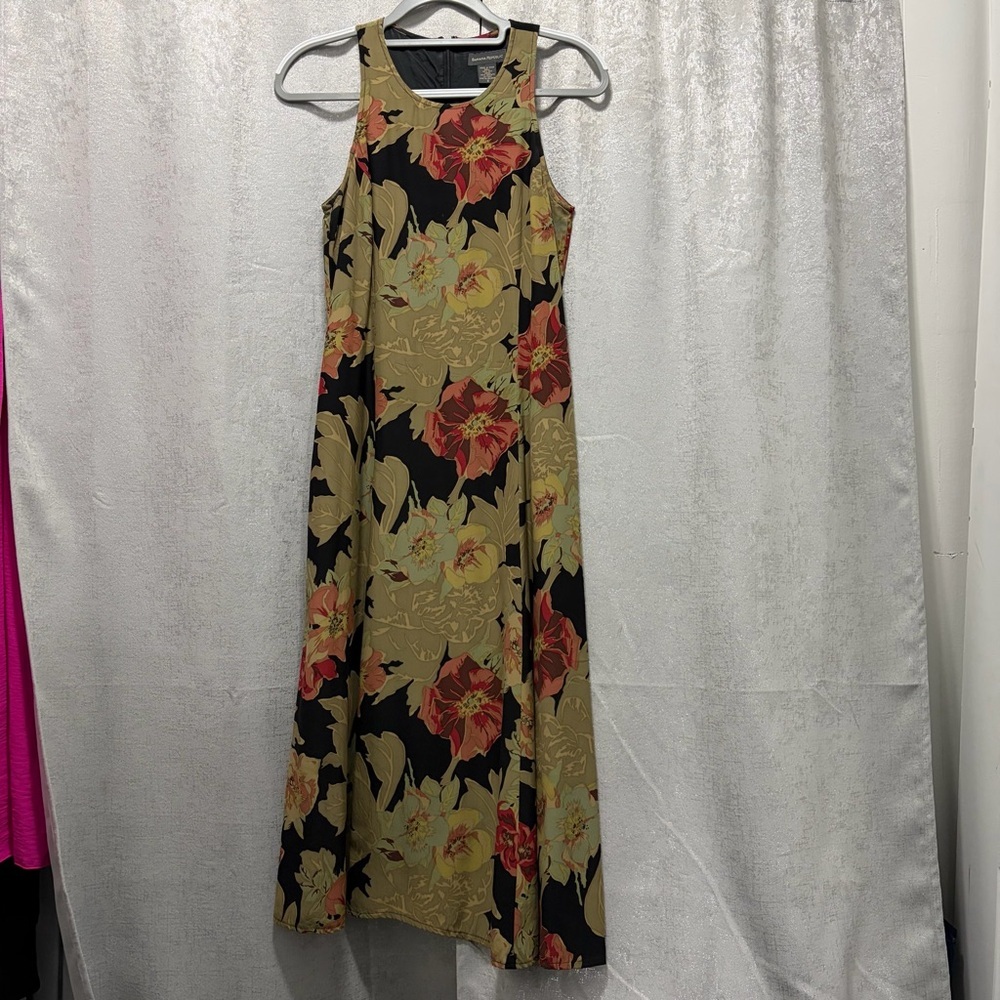 Banana Republic SILK Floral Dress 8 flaw silk BR PREPPY CAREER CHURCH